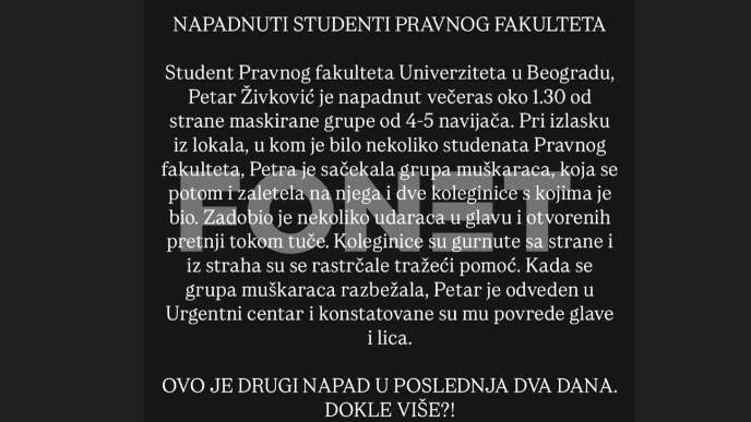 Napadnut student prava